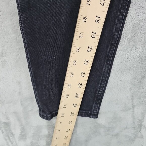 Calvin Klein Mom Jeans Womens Size 30 Black Crossover Button Embroidered Logo - Picture 6 of 10